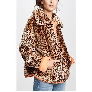 JOA leopard half zip jacket
